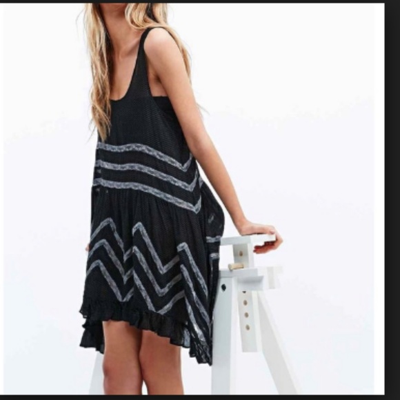 Free People Dresses & Skirts - Free People Voile Trapeze Swing Dress Tunic Black
